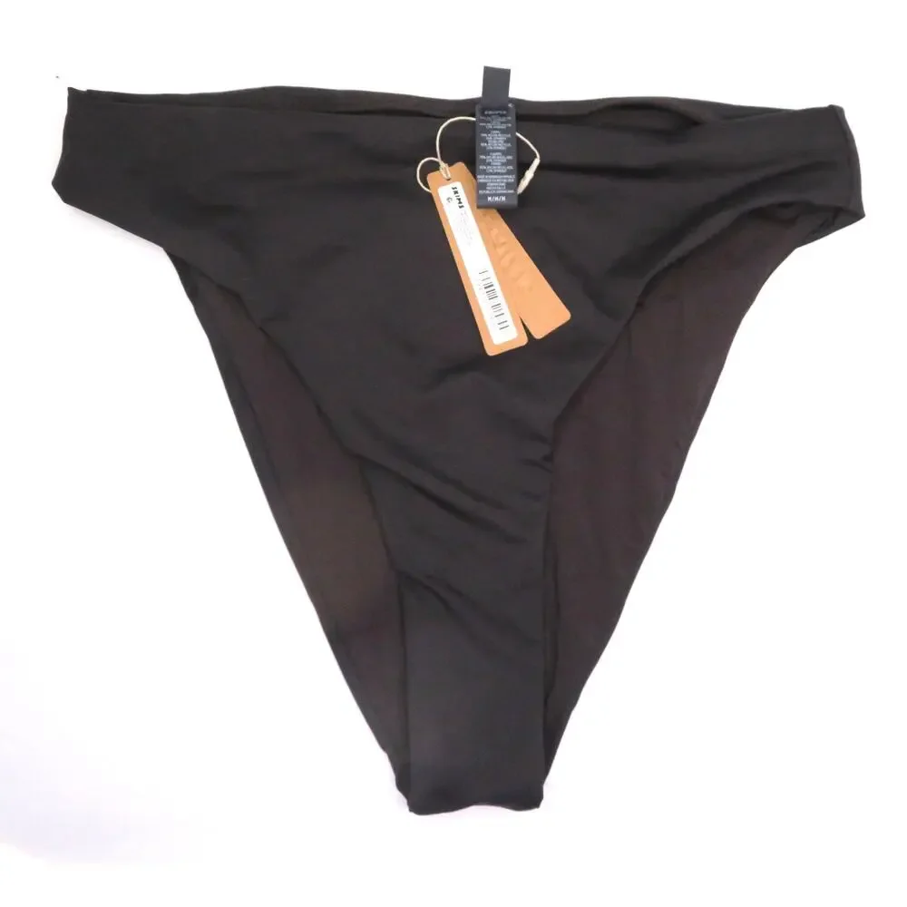 Copied - Nwt SKIMS Onyx Recycled Swim Mid Waist Bottom Sz M